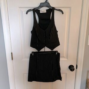 NWT! Teen pinstripe Vest & Mini Skirt Set!